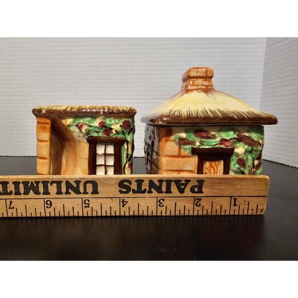 Vintage Set of Cottage Creamer & Sugar Bowl with Lid Made in Occupied Japan - Picture 10 of 10